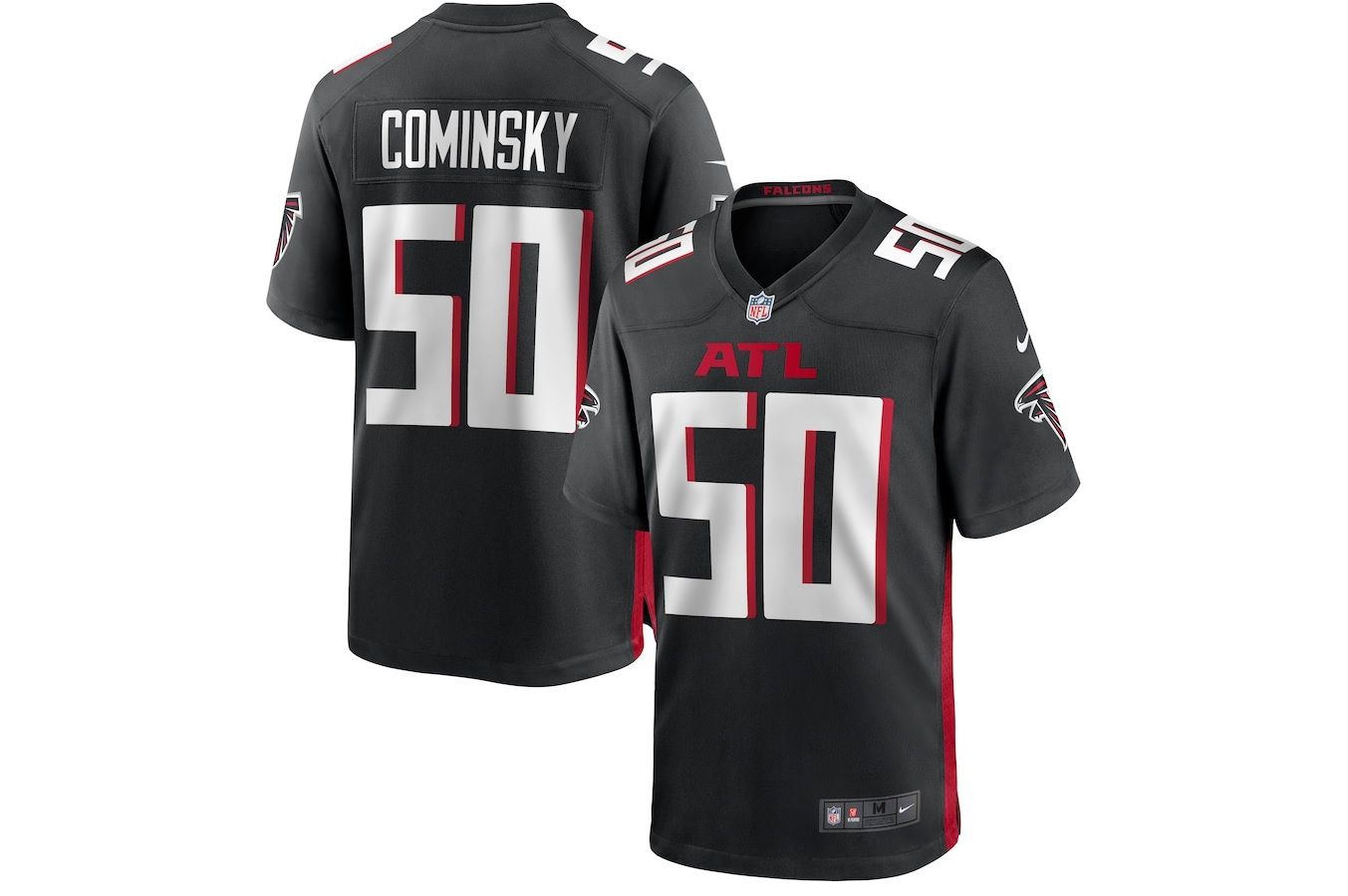 Men Atlanta Falcons #50 John Cominsky Nike Black Game NFL Jersey